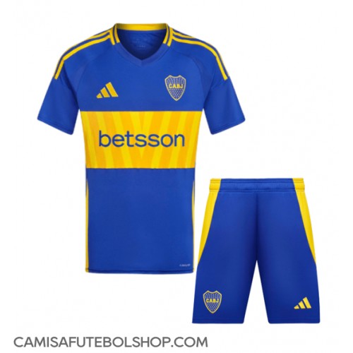 Camisa de time de futebol Boca Juniors Replicas 1º Equipamento Infantil 2024-25 Manga Curta (+ Calças curtas)